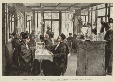 Advocates at Lunch, a Scene at a Favourite Restaurant near the Paris Law Courts by Charles Paul Renouard